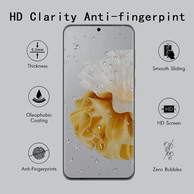[4 Pack] Tempered Glass Screen Protector for Huawei P60 Pro | Tempered Glass Scratch Resistant Easy-Install Bubble Free Anti-Fingerprint