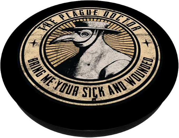 The Plague Doctor Occult Gothic Grunge Pest Devil Black PopSockets PopGrip: Swappable Grip for Phones &amp Tablets
