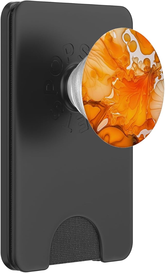 Ink Orange Abstract Illustration Phone Popper Marbled PopSockets Adhesive PopGrip
