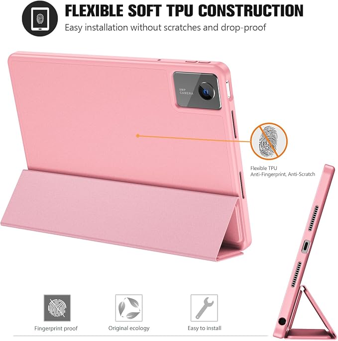 ProCase Full-Edge Case for Lenovo Idea Tab 11 2025 &amp Tab K11 Gen 2 | Slim Trifold Stand Cover with Shockproof TPU Back Pencil Holder &amp Full Protection - Black