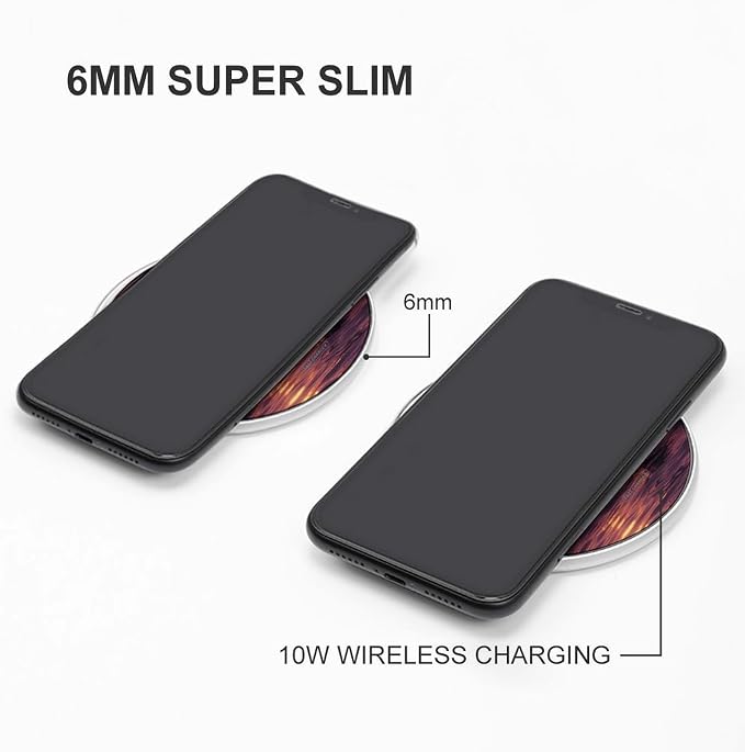 Sunset Dolphins Wireless Charger Fast Charging Pad | Anti-Slip Qi Certified Wireless Charging Pad for All Phones with Wireless Charging Function for Home Office Travel