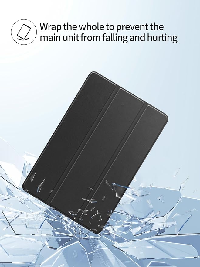 Case for DOOGEE U11/DOOGEE U11 Pro 11-inch Android TabletUYRUREL Leather Slim Folding Stand Cover with Magnet auto Sleep/Wake for Men Women Full ProtectionBlack.