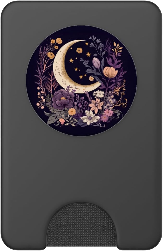 Cute Elegant Minimal Boho Decor Art Design Co Boho Moon Phases Floral Aesthetic Chic PopSockets Adhesive PopGrip for iPhone 11