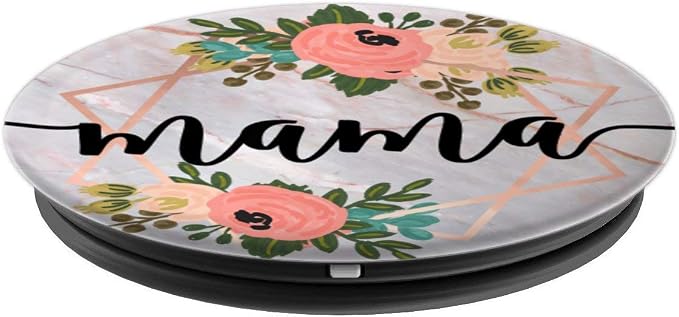 Mama in Rose Pink &amp Flowers PACM024e PopSockets Adhesive PopGrip