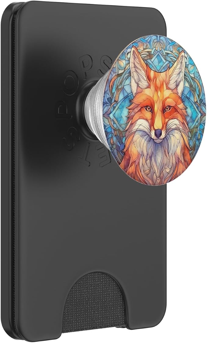 Fox Stained Glass PopSockets Adhesive PopGrip