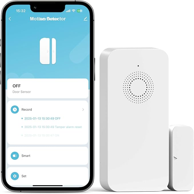 Clouree Security Window and Door Alarm Sensor, Wireless Sensor Door Window Burglar Alarm Door Chimes When Door Opens 5-Level Volume Control Wireless Easy Installation for Home, Garage