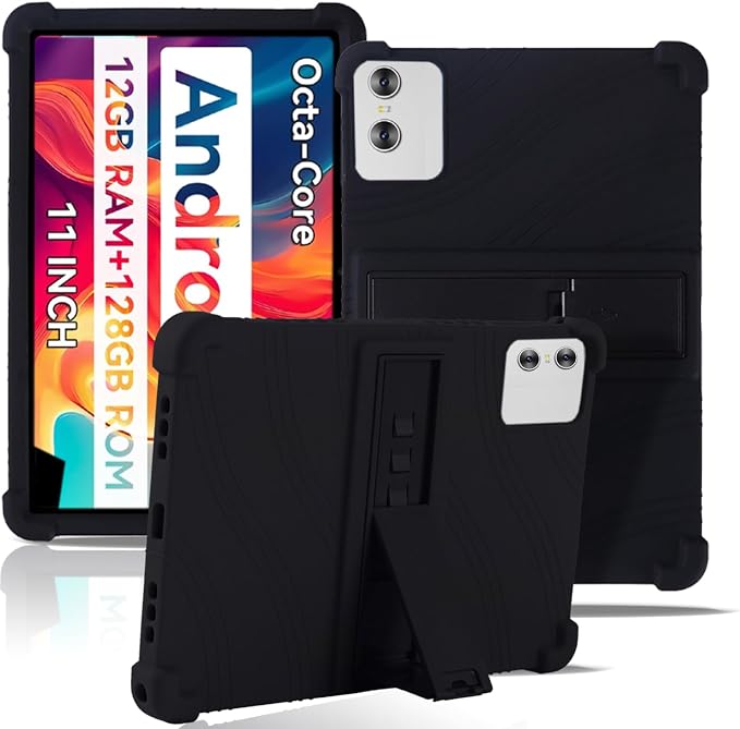 Case for SVITOO ‎P11 Tablet 11inchNOUKAJU Tablet Protection CaseAdjustable BracketSoft SiliconeSilicone Protection Cover for SVITOO SVTT001(Black)