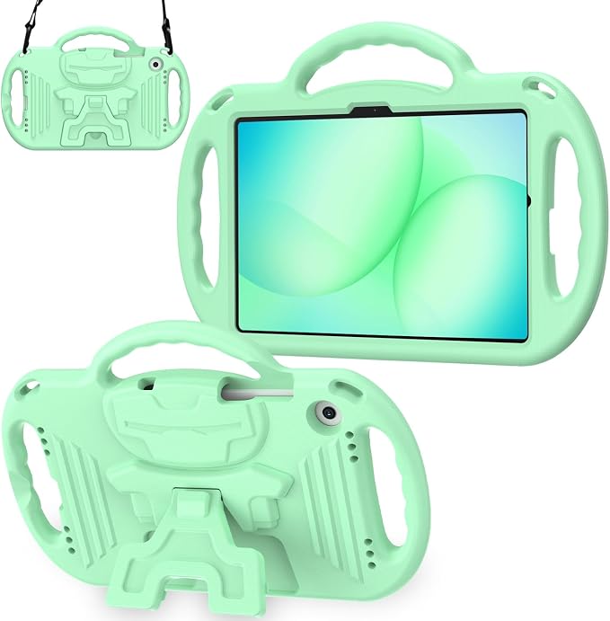 Kids Case for Samsung Galaxy Tab A11+ Plus/A9+ Plus 11 Inch Case with Strap Shockproof Lightweight Handle Stand 2025/2023 Model with Lanyard Black