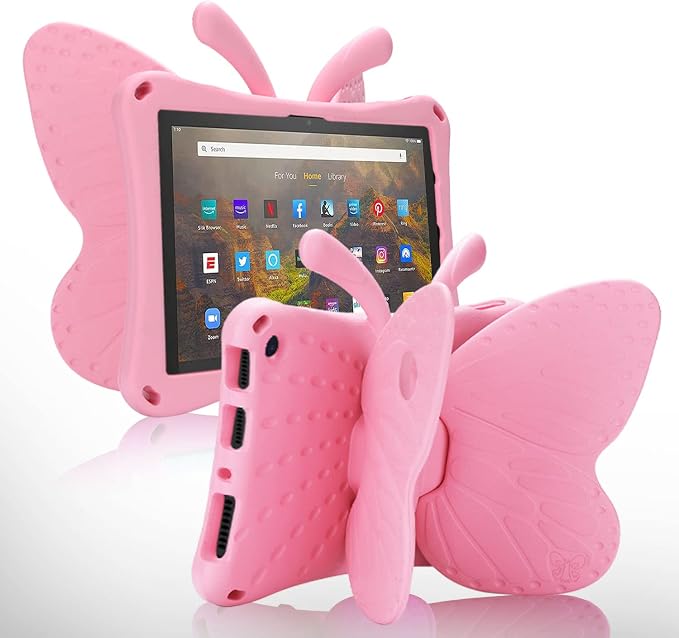 Simicoo Fire Max 11 Tablet 2023 Cute Butterfly Case with Stand for Kids Girl Light Weight EVA Rugged Shockproof Full Cover Kids Friendly Kids case for Fire Max 11(Blue)