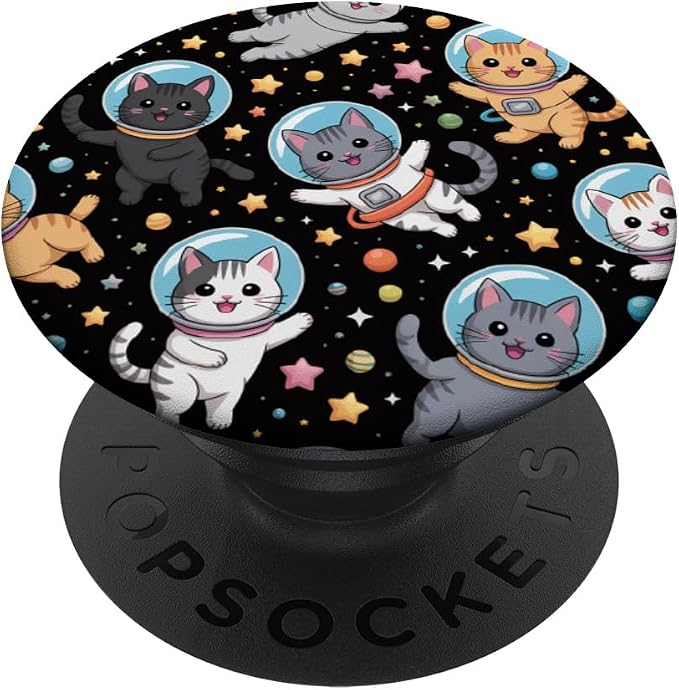 Space Planets Feline Animal Pet Kawaii Cat Astronaut PopSockets PopWallet for MagSafe