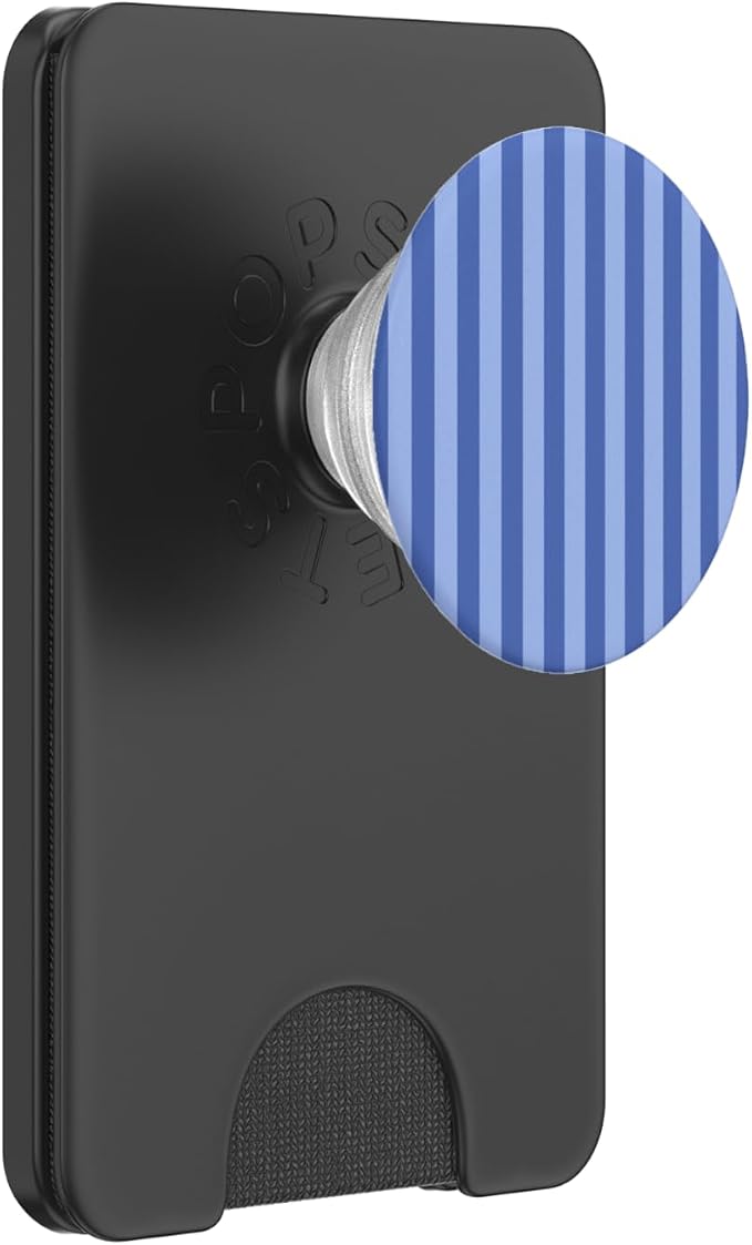 Cute Light Blueberry Striped Aesthetic Vertical Lines PopSockets Adhesive PopGrip