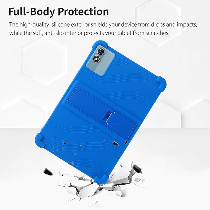 Case for Relndoo T901 10.1-Inch Tablet – Shockproof Silicone Protective Cover with Kickstand Drop-Resistant Business Style (Blue)