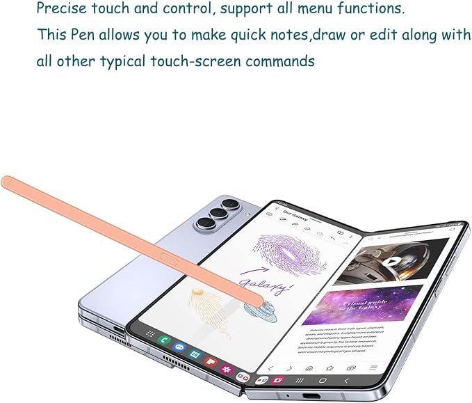 Galaxy Z Fold 5/6 Stylus Pen Fold Edition for Samsung Galaxy Z Fold5 5G Slim S Pen Galaxy S Pen 5/6 Fold Edition Touch Stylus EJ-PF946BBEGWW with Nibs