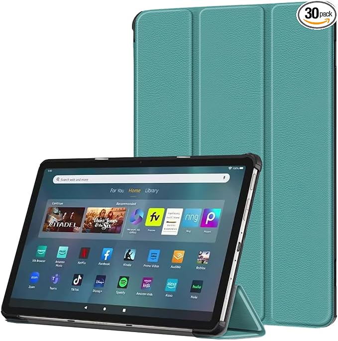 Tablet CaseSlim Soft TPU Back Smart Magnetic Stand Protective Cover[Sleep/Wake] Incompatible with iPad Samsung TCL 11in Tablets.(Dark Green)