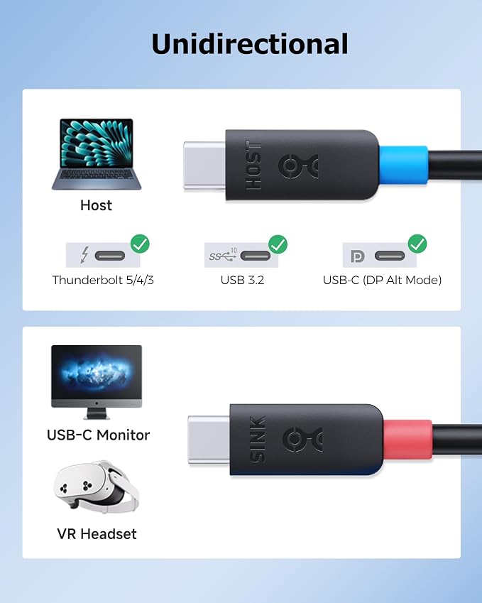 Cable Matters Unidirectional 10Gbps Active USB C Cable 10ft / 3m | [4K@60Hz Video 60W Charging 10Gbps Data Transfer] for Apple Vision Pro Meta Quest 3 VR Headsets Portable Monitors