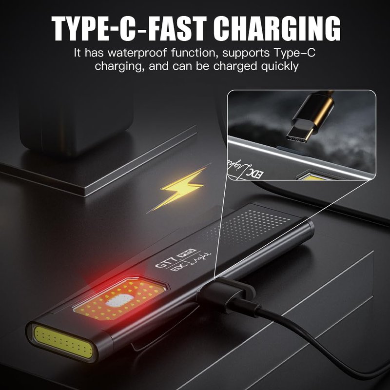Compact Multi-Mode Pocket LED Flashlight, Clip-on with a Magnetic Base EDC Flashlight, Dual Light Sources with 5 Lighting Modes, Suitable for Outdoor Camping, Hiking, and Nighttime Work.(Black)