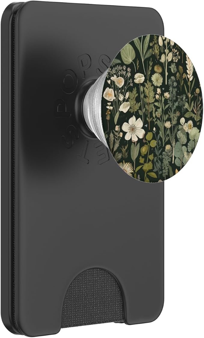 Olive Green Boho Botanical Wildflowers PopSockets Adhesive PopGrip