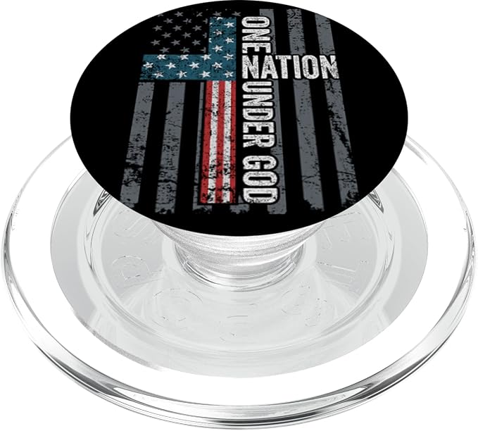 ONE Nation Under GOD - Christian USA Cross Flag Patriotic PopSockets Adhesive PopGrip