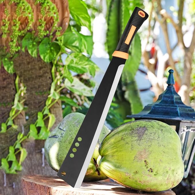 Machete for Yard Work and Cutting Trees Heavy Duty Machetes Brush Clearing Sickle Knife with Cold Steel Blade, Hand Harvest Sickle for Weeding Gardening