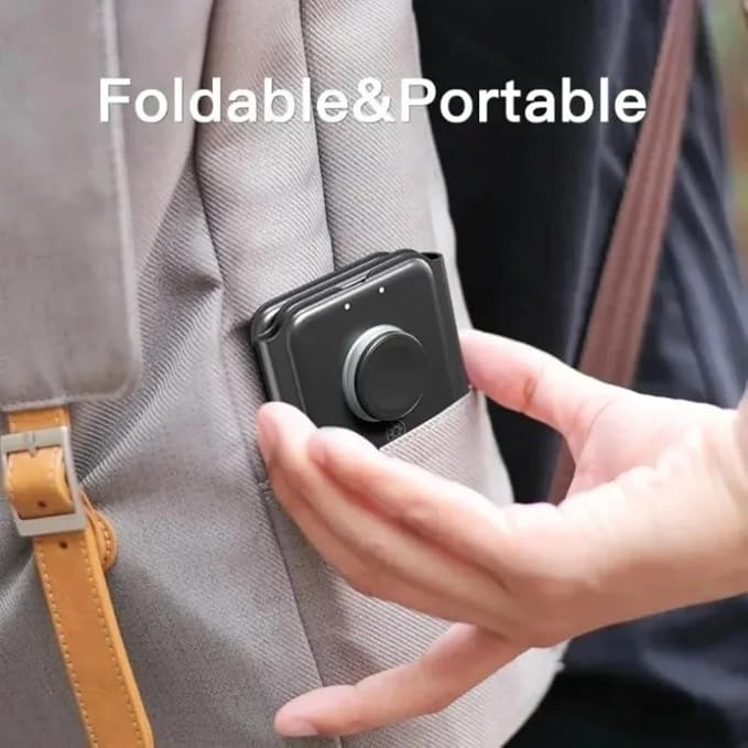 Foldable 3 in 1 Fast Charging Pad Desktop Wireless Charger for iPhone 17 16 15 14 13 12 Pro Max iWatch 10 9 8 7 6 AirPods Pro 2 (Black)