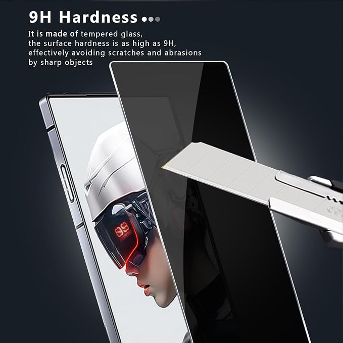 for Nubia Red Magic 9 Pro/Magic 9 Pro+ Privacy Screen Protector and Camera Lens Protector Anti-Spy Flexible Privacy Screen Protector 9H Hardness Anti-Scratch Bubble Free