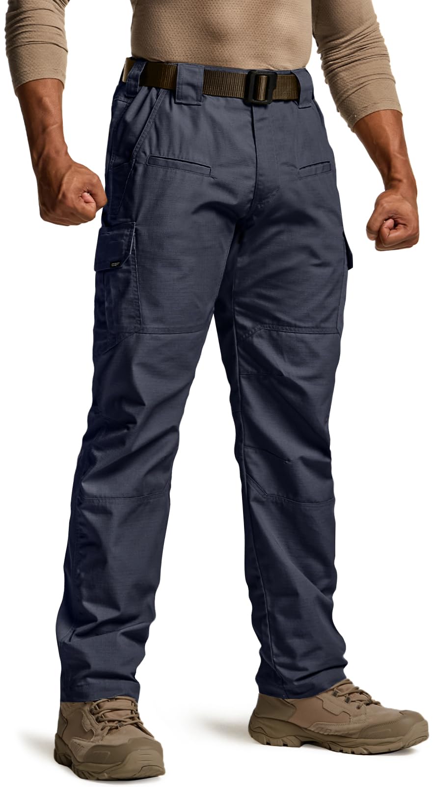 CQR Men's Tactical Pants, Water Resistant Ripstop Cargo Pants, Lightweight EDC Work Hiking Pants, Outdoor Apparel, Raider Police Navy, 36W x 30L