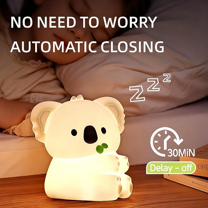 Koala Night Light for Adults Kids,Dimmable Bedside Lamp,Touch Control Night Lamp with 7 Colors 30Min Timer,Used for Camping Party Room Decor Thanksgiving Day Halloween Christmas Birthday Gifts