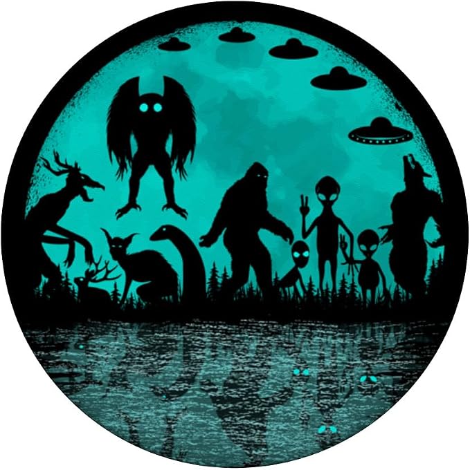 Bigfoot Loch Ness Monster Mothman and Alien Funny Cryptid PopSockets PopGrip for MagSafe