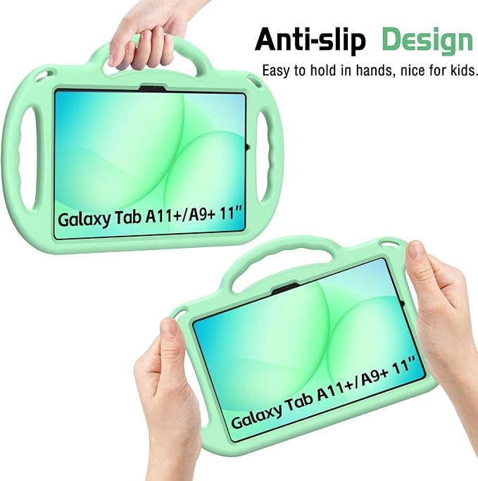 Kids Case for Samsung Galaxy Tab A11+ Plus/A9+ Plus 11 Inch Case with Strap Shockproof Lightweight Handle Stand 2025/2023 Model with Lanyard Black