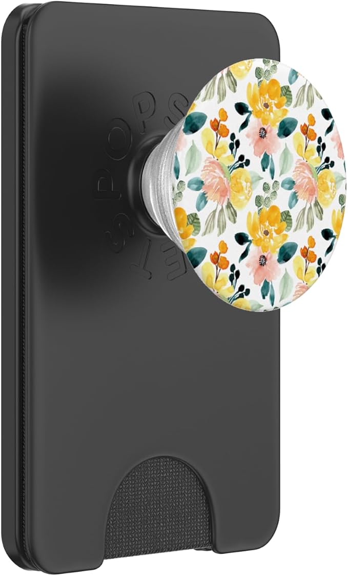 Yellow Rose Pink Floral Orange Flower Design for Women Girls PopSockets Adhesive PopGrip