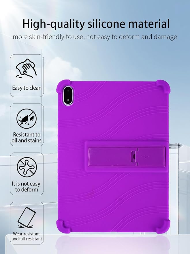 for OnePlus Pad 3 Android 15 Tablet13.2 inch Tablets CaseSoft Silicone Adjustable Stand Cover Lightweight Kids FriendlyBlack.