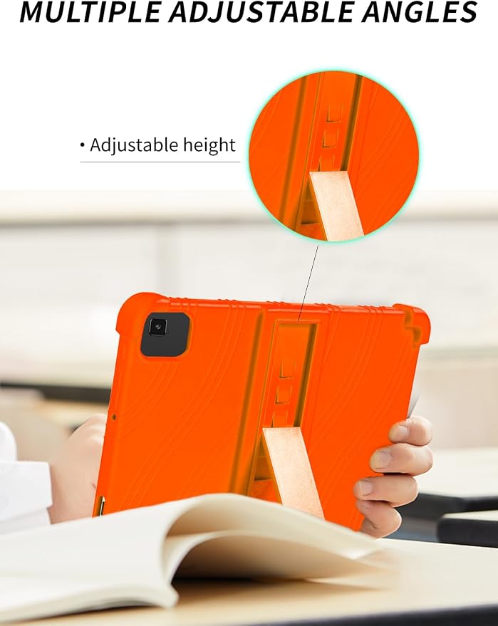 Case for YLEEBG TAB10 10 inch Android 14 TabletsWUNIAK Hollow Back DesignHeat Dissipation Shockproof Lightweight Adjustable Kickstand Silicone Shell&ampKids Friendly Soft CaseBlack
