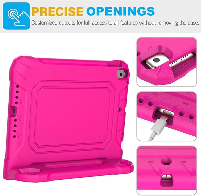 SUPLIK Kids Case for iPad 9th/8th/7th Generation -10.2 inch 2021/2020/2019 Built with Screen Protector Durable Shockproof Handle Stand Case for Apple iPad Gen 9/8/7 Black
