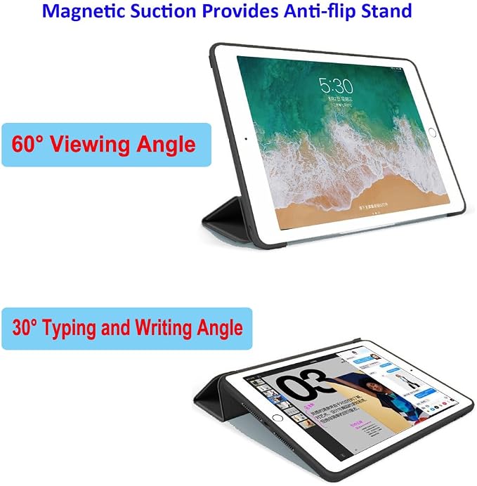 iPad Pro 11 Case 4th/3rd/2nd Gen Black | 2022/2021/2020 Lightweight Smart Folio Trifold Stand Auto Sleep/Wake Soft Silicone Back without Pencil Holder