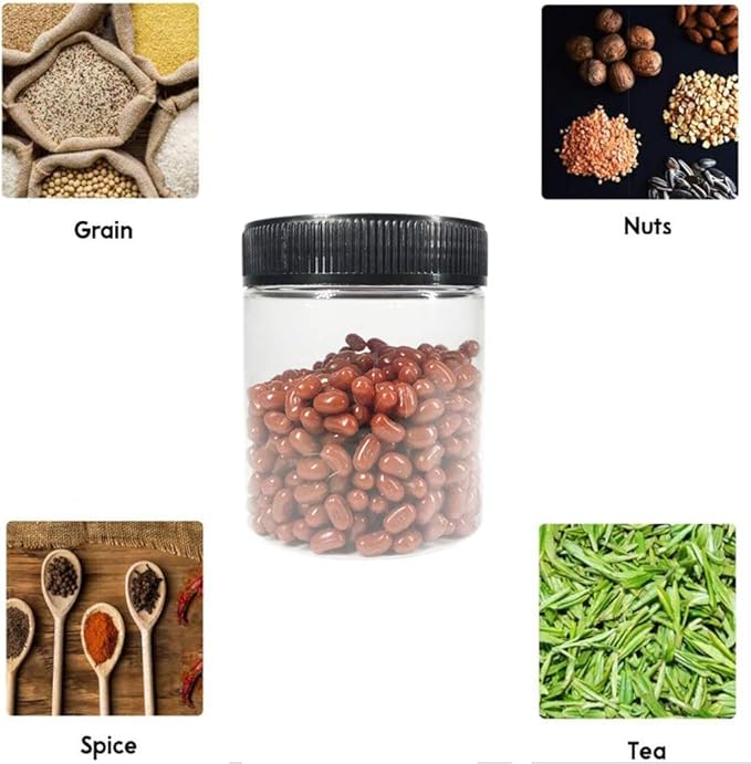 8oz Plastic Jars With Lids, Airtight Container for Food Storage, Clear Plastic Jars Ideal For Dry Food, Peanut Butter, Honey Jam,Cosmetics, Cream, Bathroom and Storage(set of24)
