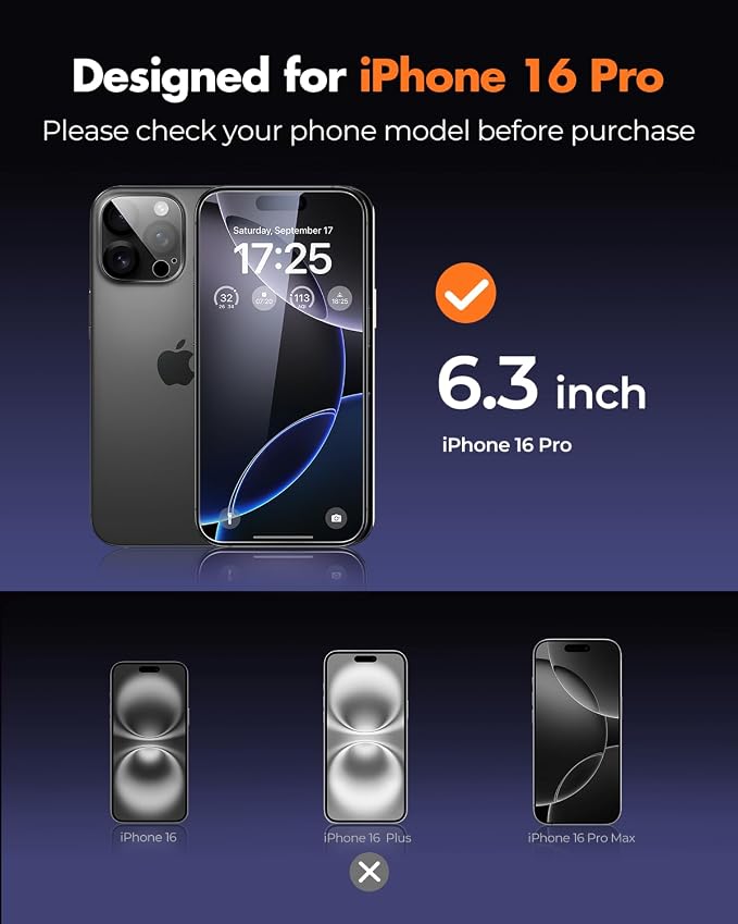 UNBREAKcable iPhone 15 Screen Protector 3-Pack Upgraded Dual-Tempered Glass + 3 Camera Lens Protectors Military-Grade 9H Hardness HD Clarity Anti-Fingerprint Case Friendly 6.1 Inch | Upgraded Du