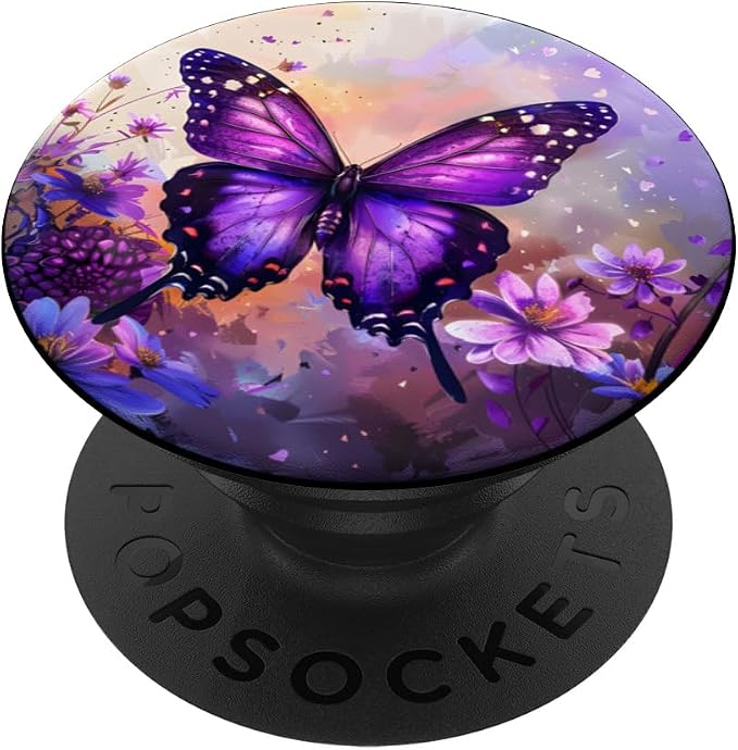 Dreamy Purple Butterflies PopSockets Adhesive PopGrip