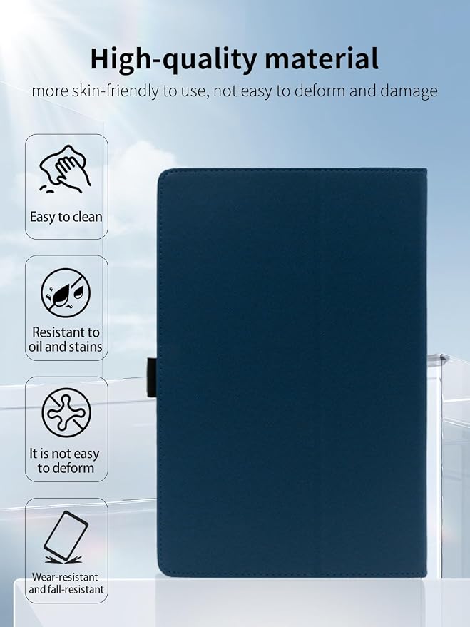 Case for Topsand M8 Android 14 Tablet 8 inch TabletsUYRUREL Leather Slim Folding Stand Cover with Hand Strap Magnet for Men Women Full ProtectionBlack.