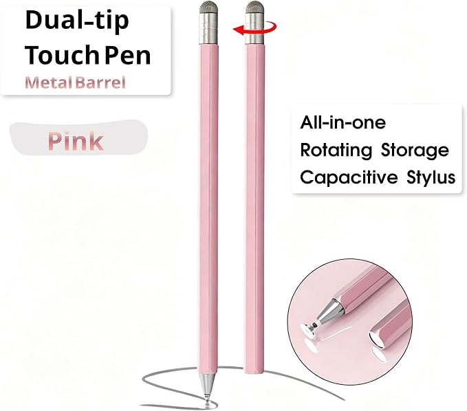 Retractable 2-in-1 Stylus Pen for Nintendo Switch 2&amp1 Dual Tips Aluminum Touch Pen for Switch OLED Lite &amp All iOS Android Touch Devices Passive No Charge Game Stylus (Black)