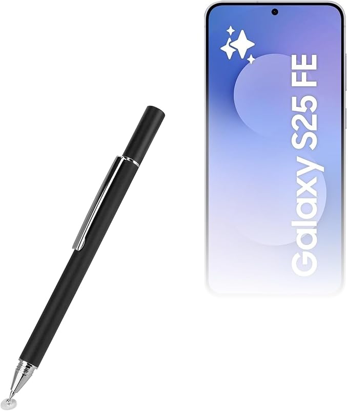 BoxWave Stylus Pen Compatible with Samsung Galaxy S25 FE (6.7 in) - FineTouch Capacitive Stylus Super Precise Stylus Pen - Jet Black