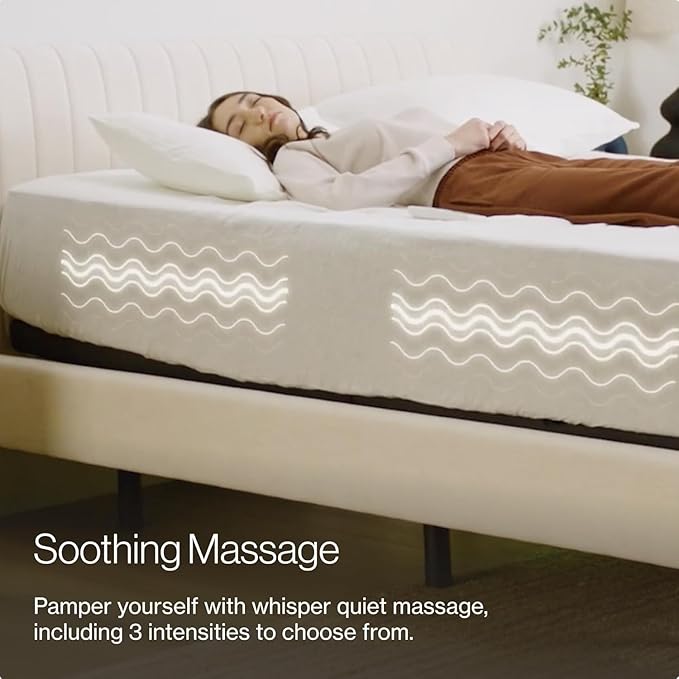Nectar Luxe Split King Adjustable Base & 14” Hybrid Mattress - Head & Foot Incline - Medium Firm Memory Foam & Coils - Cooling Upgrade - 3 Massage Settings - 365-Night Trial & Forever Warranty