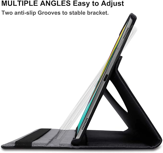 Case for Samsung Galaxy Note 10.1 inch 2012 (GT-N8000 N8010 N8013)360 Degree Rotating Stand Case Full Protective Coverwith Stylus PenScreen Film (Black)