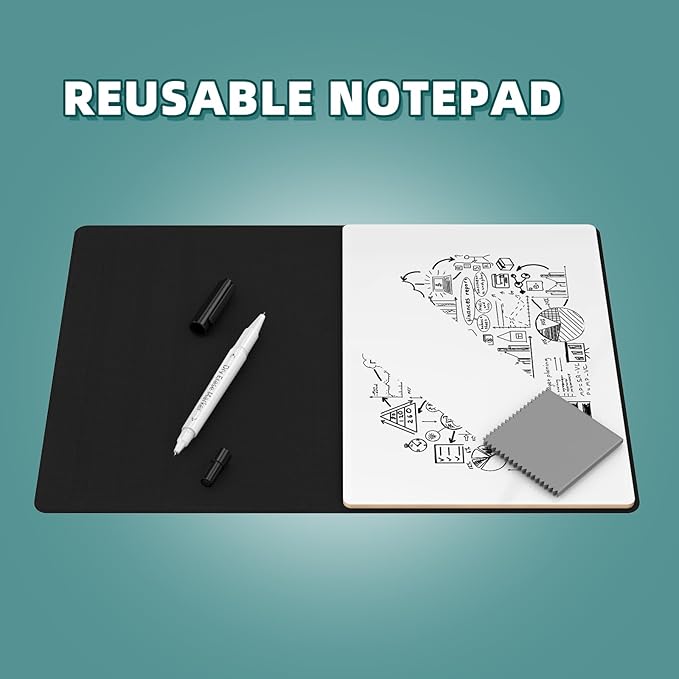 Portable Small White Board,Reusable Dry Erase Board with Stand,Desktop Whiteboard for Office Meeting Bussiness Home 9" x 6" with Marker, Wipe Cloth (Orange)