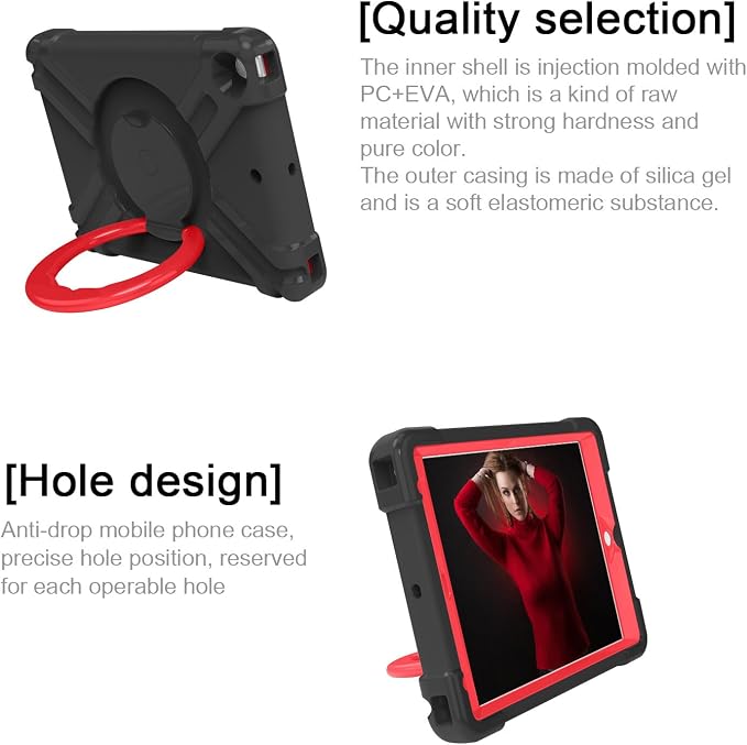 AKABEILA Compatible with Amazon Fire HD 8 2020/2022 Tablet Case，Rugged Kids Case with Stand Lightweight Shockproof Kids Friendly Tablet Cover Black
