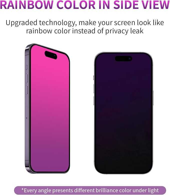 Gradient for iPhone 17 Pro Max Privacy Screen Protector[Auto-Installation] | 2 pack for iPhone17ProMax 6.9inch Tempered Glass Anti Spy Anti Blue Light Eye Protection HD Clear Anti-Scratch No Bubble