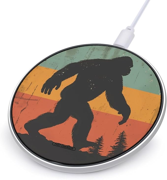 Bigfoot Vintage Sasquatch Wireless Charger Portable Charging Pad | LightweightAll Smartphone