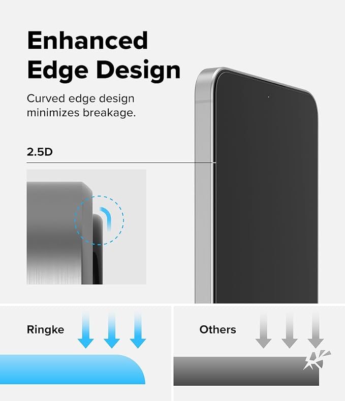 Ringke for Samsung Galaxy A35 5G Screen Protector [Easy Slide 2 Pack] | Easy Installation with Alignment Tool Case Friendly Premium 9H Hardness Tempered Glass