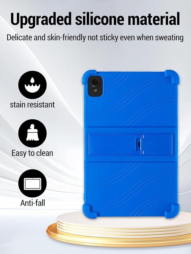 for Fusion5 F202 (10.1 Inch) Android 13 Tablet Protective case ZBAGUG Shockproof Lightweight Silicone Protective Cover with Stand Child-Friendly Protection Easy to Clean Design Blue.