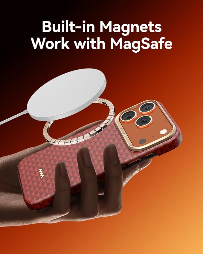 RAPTIC Aramid Fiber Case for iPhone 16 Pro Compatible with MagSafe Non-Slip &amp Slim 600D Aramid Fiber [Military Grade Drop Tested] Anti-Scratch Shockproof Protective Case 6.3 inch Black
