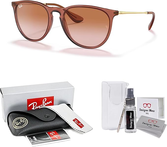 Ray-Ban RB4171 ERIKA Round Sunglasses For Women +BUNDLE with ACCESSORY EYEWEAR KIT